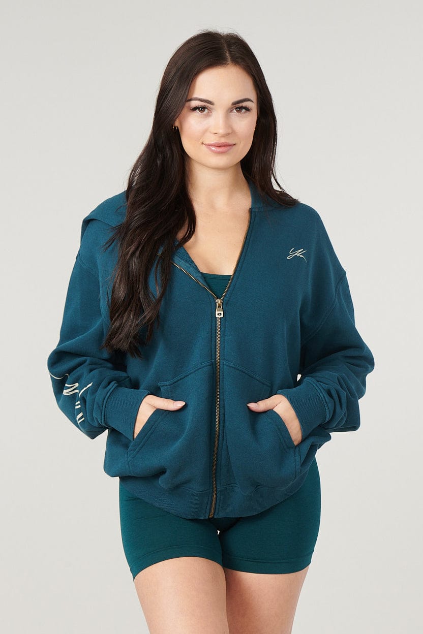 W519 - Emblem zip up hoodie
